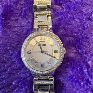 Fossil Women's Silver Watch with Crystal Details